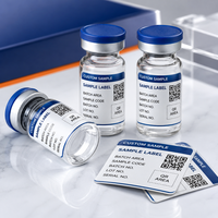 Étiquettes personnalisées pour flacons de peptides numérotés par lot, autocollants imperméables pour petits échantillons, service d'impression OEM pour numéros de série de lot