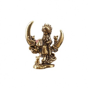 1 pièce Ornement vintage en laiton, Figurine <span class=keywords><strong>Le</strong></span> <span class=keywords><strong>Petit</strong></span> <span class=keywords><strong>Prince</strong></span> et Ciel Étoilé, Décoration de bureau, Cadeau pour l'artisanat - Product Image 2