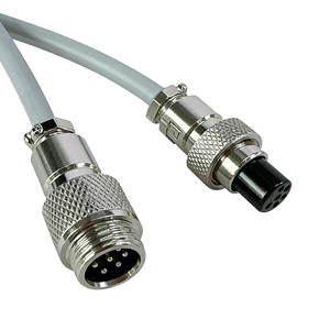 สายเคเบิลเชื่อมต่ออุตสาหกรรม M12 แบบกันน้ำ ปรับแต่งได้ ผลิตจากโลหะผสมสังกะสี 6P TRVVP ป้องกันสัญญาณรบกวน สายไฟ 10A พร้อมชุดสายไฟ - Product Image 2