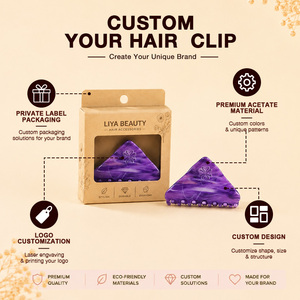 Custom Logo Premium Acrylic Hair <b>Clip</b> Strong <b>Spring</b> <b>Clip</b> Beautiful Texture Various Colors Durable for Christmas Gift - Product Image 6