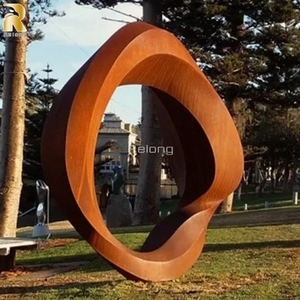 Phổ biến ngoài trời Vườn trang trí nội thất gỉ kim loại corten thép vòng điêu khắc - Product Image 2