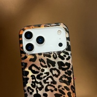 Coque de téléphone portable Senyork IMD transparente brillante à imprimé léopard de haute qualité pour iPhone 17 16 15 14 Pro Max, coque arrière intégrale