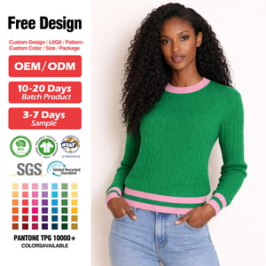 Pull en tricot à col rond rouge personnalisé avec logo sur le devant, idéal pour les groupes universitaires et les sororités - Product Image 2