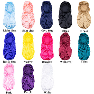 Bonnet de nuit en satin de soie doublé pour femmes avec logo personnalisé, bande large réglable, pour tresses, avec longs liens - Product Image 3
