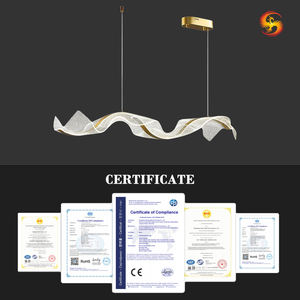 Lampade a sospensione a LED moderne per cucina e sala da pranzo regolabile luce a sospensione interna forma rettangolare per tavolo da pranzo lampadario - Product Image 2