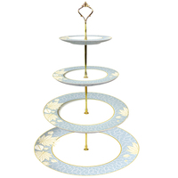 Service de vaisselle de luxe nordique en porcelaine fine de 12 pouces pour mariage, comprenant assiettes, tasses à café motif feuille coloré et support à gâteau, pour événements, location et vente en gros