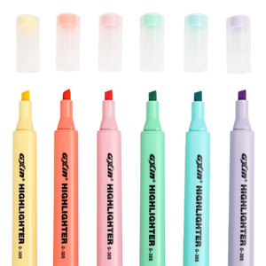 Gxin ชุดปากกาเน้นข้อความสีพาสเทล6สี G-305ปากกาเรืองแสงปากกาสีน้ำที่กำหนดเองได้ปากกาเน้นข้อความในสำนักงาน - Product Image 2