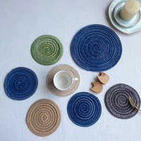 Napperons tressés en coton polyester résistant à la chaleur de noël tapis de plaque pour table à manger