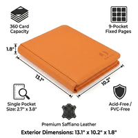 Classeur Premium pour Cartes à Collectionner à Grain Croisé, 9 Poches, 360 Emplacements, Album Zippé Anti-Rayures, Dossier Professionnel pour Collectionneur