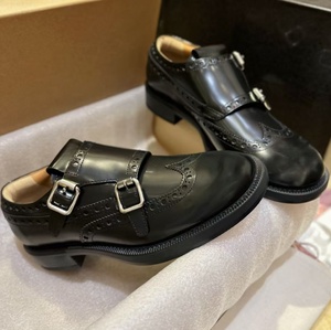 Zapatos Menge de lujo para mujer, con acabado brillante, suela gruesa, estilo académico, punta redonda y tacón bajo, de cuero. - Product Image 2