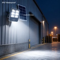 Lampu Sorot Tenaga Surya 400W 2800Lumen Kecerahan Tinggi 240 Buah Chip LED 5054 20000Mah Pengaturan Timer Penerangan Halaman Tempat Parkir