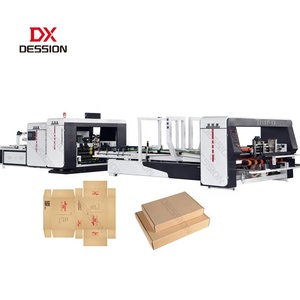 Grapadora de encolado plegable automática Máquina todo en uno para embalaje de cajas de cartón corrugado - Product Image 1