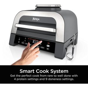 Ninja DG551 Foodi Smart XL, Parrilla y Freidora de Aire 6 en 1 para Interiores con Termómetro Cerámico, 1760W - Asar, Hornear, Grill, Deshidratar - Product Image 2