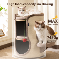 Arbre à chat et griffoir de luxe double couche en sisal avec plateforme de repos et boule suspendue pour chats d'intérieur – Vente en gros