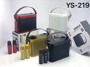 YS-219新款户外卡拉ok带扬声器人声切割音色变化带双超高频无线麦克风扬声器带麦克风 - Product Image 6