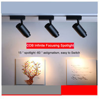 Projecteur LED Moderne 30W sur Rail, Faisceau Concentré COB Unique en Aluminium, Blanc Chaud 2700K pour Magasins et Hôtels, Durée de Vie 50 000 Heures
