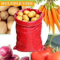 Sacs en polypropylène tissé rouge de 25 kg, 50 kg, 100 kg, qualité alimentaire, pour l'emballage de pommes de terre, oignons, carottes, maïs, grains de café - Sacos Rojo