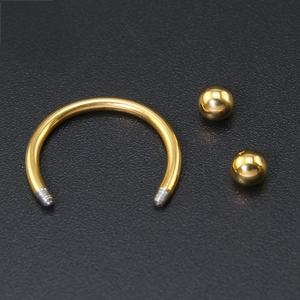 Anillo de acero inoxidable 14G anodizado de grado implante, circular, con rosca interna, para piercing de septum, oreja, labio, barra, nariz - Product Image 3