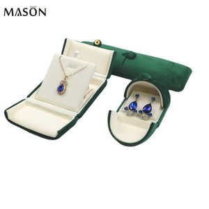 Boîte d'emballage de bijoux à double anneau vert ouvert collier bracelet boîte de bijoux basse quantité minimale de commande avec logo personnalisé boîte de <span class=keywords><strong>prix</strong></span> d'usine - Product Image 2