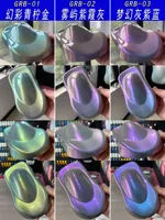 Pigment à base de mica synthétique à effet arc-en-ciel de 25 g, poudre de mica changeante de couleur pour peinture personnalisée/automobile/artisanat/époxy