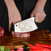 Design chic Couteau chinois intelligent de 7 pouces Couteau de cuisine en acier inoxydable avec motif laser pour chef