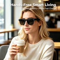 Lunettes intelligentes IA avec assistant vocal de traduction IA, lunettes de soleil Bluetooth mains libres à double haut-parleur de 13 mm pour la reconnaissance d'objets