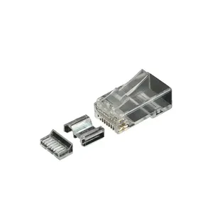 Amostras grátis Conector UTP FTP Cat5e Cat6 Fim Passagem através RJ45 Cat6A RJ45 Unshielded Conector