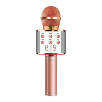 Microphone portable 3-en-1 pour tous les smartphones, cadeaux, karaoké sans fil, microphone sans fil portable Bluetooth