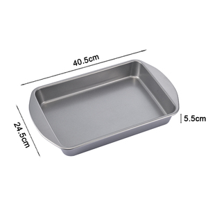 Plaque de cuisson rectangulaire en acier aluminisé de qualité alimentaire, antiadhésive, avec poignées antidérapantes pour gâteaux, brownies et casseroles - Product Image 3