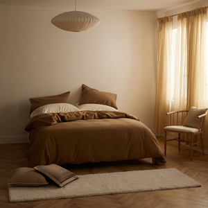 Parure de lit en lin lavé avec 2 taies d'oreiller assorties, douce, boutonnée, pour la maison et l'hôpital - Product Image 1