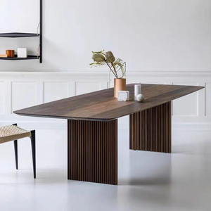 Châu Âu Gỗ sồi cổ 8 chỗ ngồi bằng gỗ xoay hình chữ nhật phòng ăn Bàn và ghế ăn bộ - Product Image 5