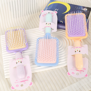 Candy Colored Cushion Hair Comb 15 Cm <b>Lightweight</b> Massage Airbag Comb For Girls Cartoon Design Resin Material - Product Image 2
