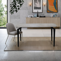 Table à manger extensible réglable 4 places en céramique avec pieds en métal de luxe moderne personnalisée pour utilisation hôtelière