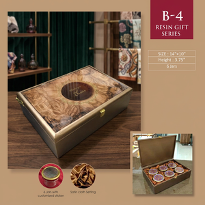 New <b>Gift</b> <b>Box</b> World Resin Handmade Rectangular <b>Box</b> Floral Inlay 14x10 Inch 6 Jars Satin Cloth Interior Multifunction A- - Product Image 3