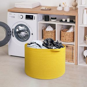 Cotton Rope Woven <b>Storage</b> Basket with Handles Diaper Caddy Nursery Nappies Organizer Baby <b>Shower</b> Basket for Kid's Room - Product Image 5