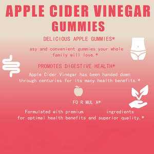 Bonbons gélifiés au vinaigre de cidre de pomme saveur pomme personnalisés en gros avec la mère, pour le soutien digestif - Product Image 6