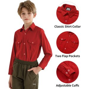 Chemise habillée à manches longues pour garçons Qbk, en coton Oxford, avec poches poitrine, de 9 mois à 16 ans - Product Image 4
