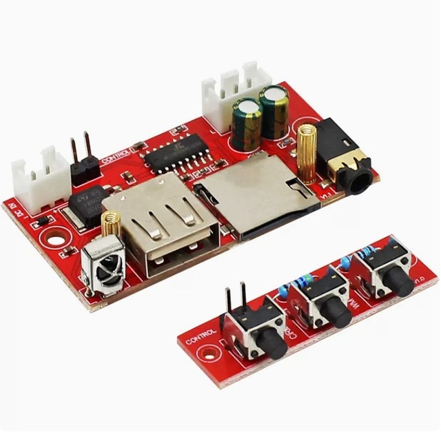 HSC HSC3114 Multi-function Audio PCBA Board for MP3 Decoder TF Card AUX Input 1 oz Copper Thickness for Custom Speaker DIY