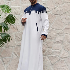 Abaya a Maniche Lunghe del Medio Oriente Thobe Kanzu Abbigliamento Musulmano Maschile Islamico Abito Abaya Saudita per Uomo Veste Araba per Uomini 2025 - Product Image 1