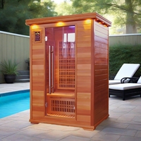 Sauna SS-200T moderne pour 2 personnes Baril de sauna sec Intérieur Tourmaline infrarouge en bois de pin avec sauna personnel à ions d'oxygène négatifs
