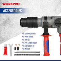 Perceuse à percussion rotative filaire WORKPRO 1500W, 42 mm, vitesse variable, perceuse à percussion, support OEM, alimentation pour divers travaux de perçage