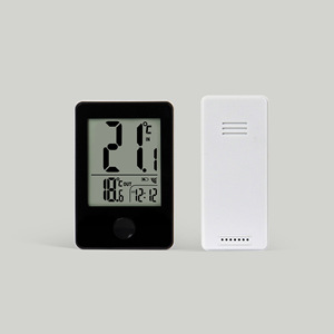 <span class=keywords><strong>Thermomètre</strong></span> numérique électronique sans fil haute précision pour intérieur et extérieur avec horloge, matériau ABS, modèle SH-074-A, précision -1 - Product Image 1