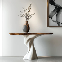 Table console en bois massif de style minimaliste italien de luxe léger avec un design artistique pour l'entrée