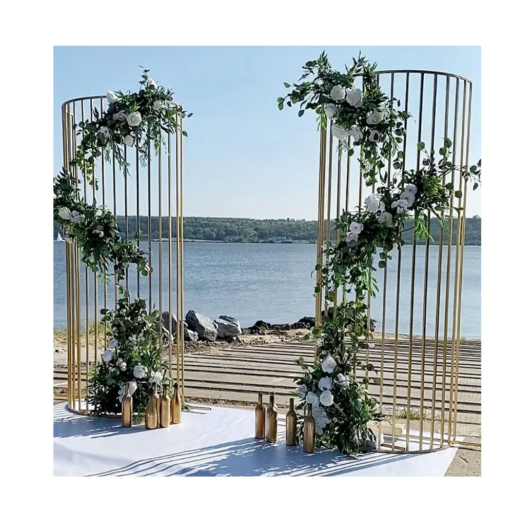 arco curved wedding metal semicircle backdrop fence gold stainless backdrop stand wedding decoration arched
