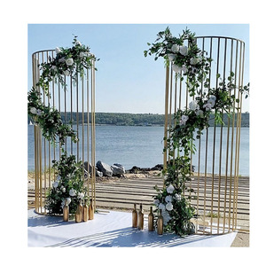 Arco, support de fond en métal incurvé pour mariage, demi-cercle, clôture, fond en acier inoxydable doré, décoration de mariage, arche - Product Image 1