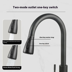 <span class=keywords><strong>Robinet</strong></span> de cuisine moderne en acier inoxydable à trois voies extractible, double usage eau chaude et froide, arrêt <span class=keywords><strong>d</strong></span>'eau à une touche, céramique <span class=keywords><strong>pour</strong></span> légumes - Product Image 3