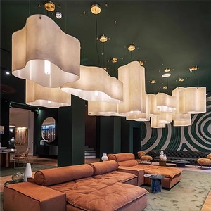 Lustres design style Wabi Sabi, ovales, avec douille E27, alimentation électrique, pour hôtel, hall, restaurant, club, salle d'exposition, éclairage décoratif - Product Image 1