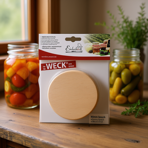Couvercles en bois Weck 80 mm en hêtre pour bocaux de conservation - Product Image 3