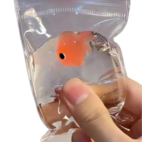 Jouet Squishy Poisson Rouge en Gros, Mignon, Réaliste, en Caoutchouc Souple et Silicone, Mini Jouets Anti-Stress à Presser pour Enfants