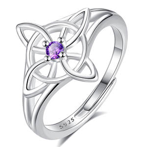 Merryshine 925 in argento <span class=keywords><strong>Sterling</strong></span> da uomo gioielli da streghe 925 in argento <span class=keywords><strong>Sterling</strong></span> fata strega magica Wicca anello con nodo in argento 925 da donna - Product Image 2